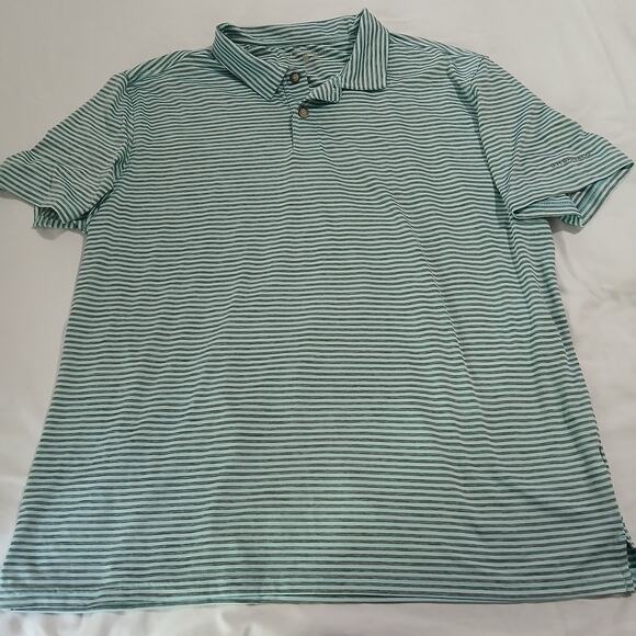 set of 2 Polo Shirts Xl/Med Short-sleeved Under Armour/GH Bass Striped easy care - Picture 5 of 16